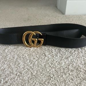 AUTHENTIC GUCCI GG MARMONT BELT- Dark Brown WITH SHINY BUCKLE